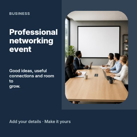Professional networking event social media post template