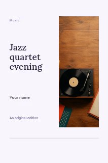 Jazz quartet evening book cover template · Split portrait
