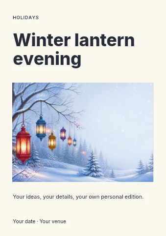 Winter lantern evening flyer template
