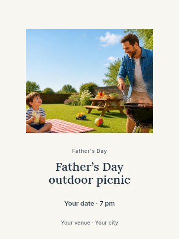 Father’s Day outdoor picnic poster template