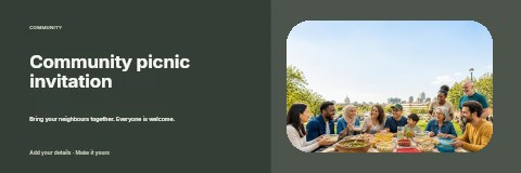 Community picnic invitation banner template