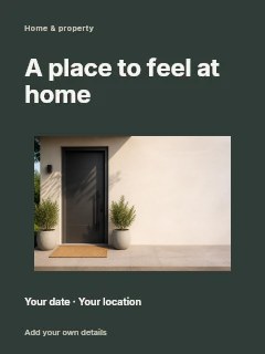 Home photo showcase invitation template · Modern programme