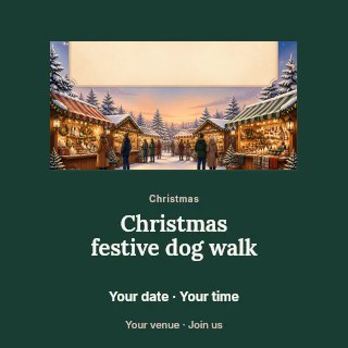 Christmas festive dog walk social media post template · Picture window