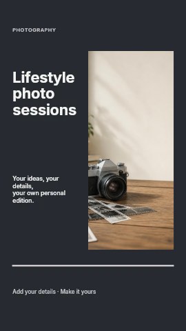 Lifestyle photo sessions instagram story template