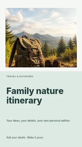 Family nature itinerary instagram story template