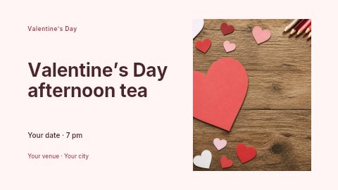 Valentine’s Day afternoon tea banner template