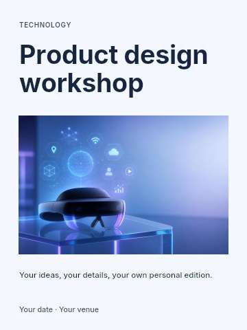 Product design workshop invitation template