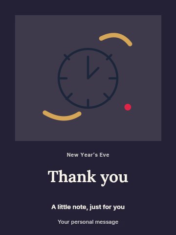 Midnight countdown clock · Duotone in New Year’s Eve dance night greeting card template