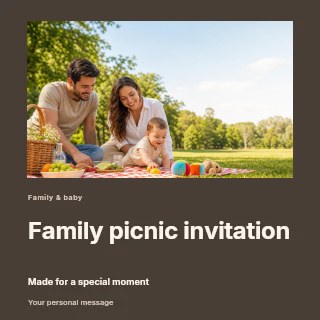 Family picnic invitation social media post template · Gallery editorial