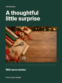 Christmas gift exchange photo layout poster template · Title & photograph