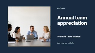 Annual team appreciation youtube thumbnail template · Horizontal photo dialogue