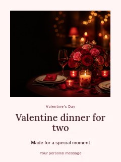 Valentine dinner for two invitation template · Quiet photo gallery