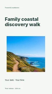 Family coastal discovery walk instagram story template · Modern programme