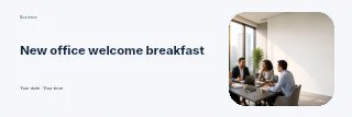 New office welcome breakfast banner template · Horizontal photo dialogue