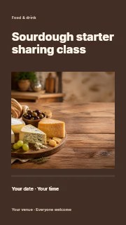 Sourdough starter sharing class instagram story template · Title & photograph