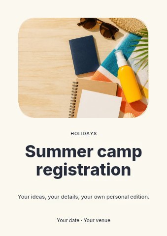 Summer camp registration flyer template