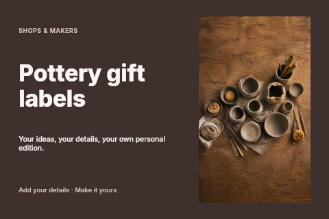 Pottery gift labels postcard template