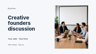 Creative founders discussion youtube thumbnail template · Horizontal photo dialogue
