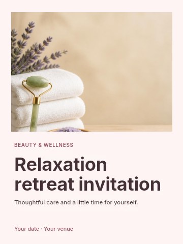 Relaxation retreat invitation template