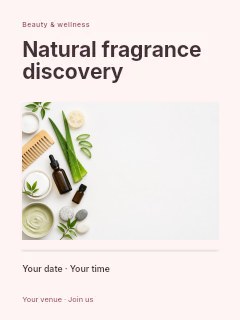Natural fragrance discovery poster template · Title & photograph