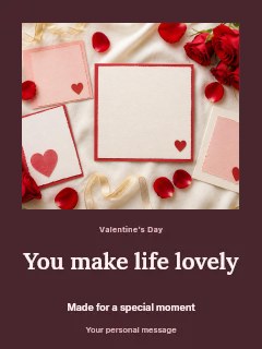 Valentine photo message invitation template · Quiet photo gallery