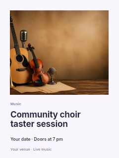 Community choir taster session poster template · Gallery editorial