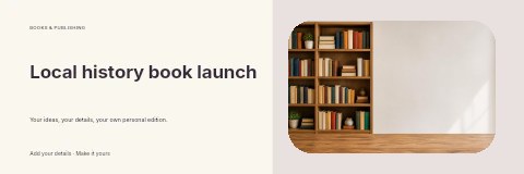 Local history book launch banner template