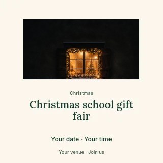 Christmas school gift fair social media post template · Picture window