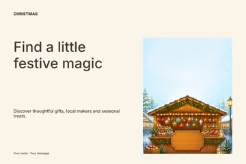 Christmas winter market photo layout postcard template