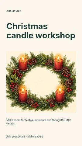 Christmas candle workshop instagram story template
