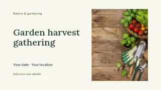 Garden harvest gathering youtube thumbnail template · Horizontal photo dialogue