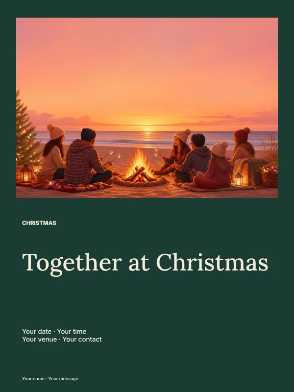 Christmas photo memories poster template
