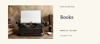 Paper & Ink event ticket template · Horizontal photo dialogue