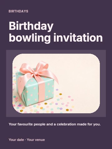 Birthday bowling invitation template