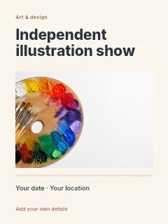 Independent illustration show invitation template · Title & photograph