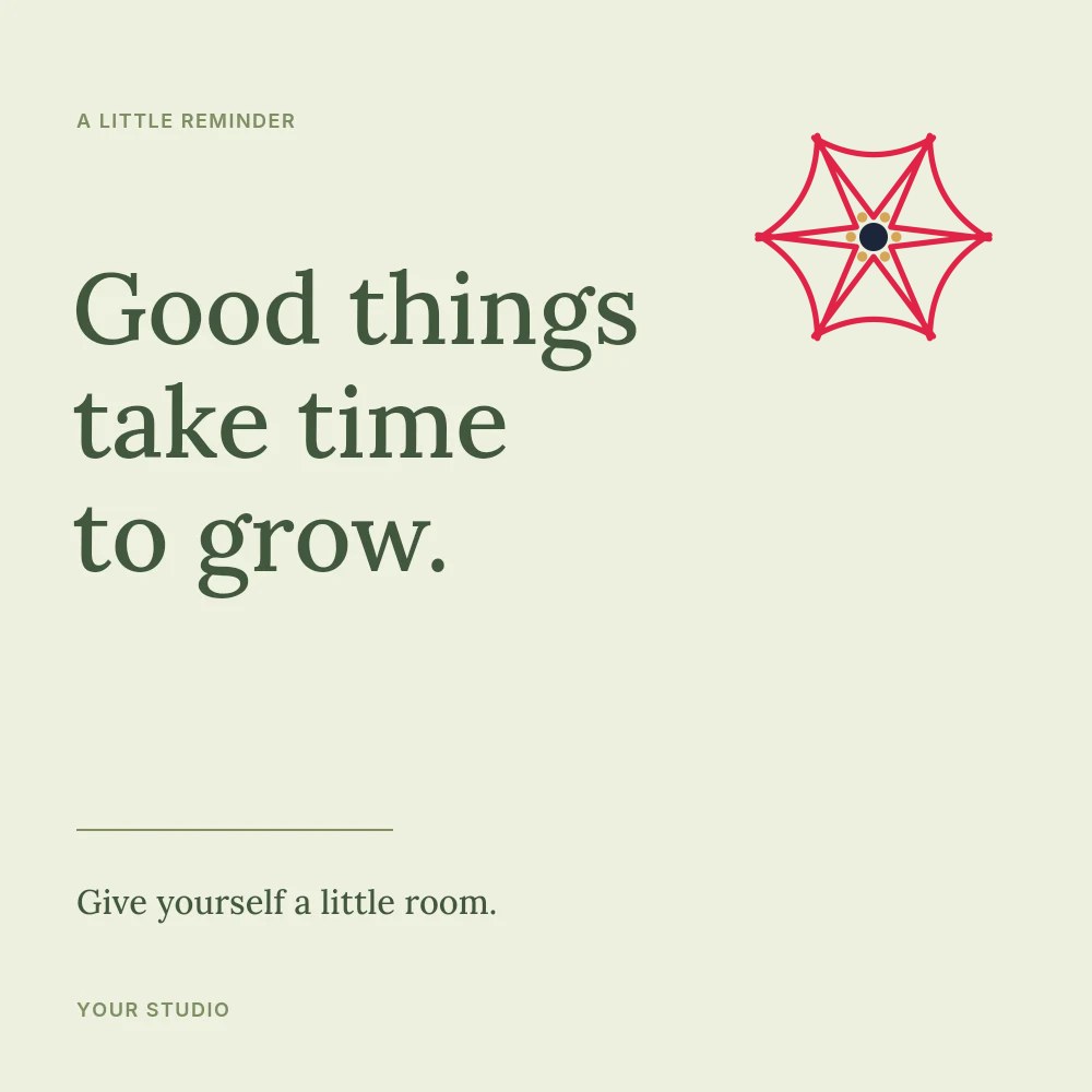 Bell flower · 6 petals and stamen centre in Room to grow · Botanical quote post
