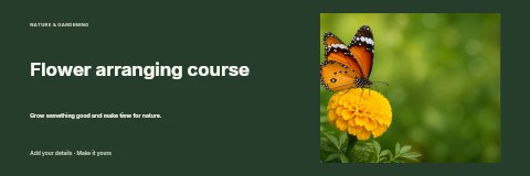 Flower arranging course banner template