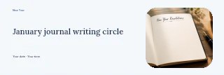 January journal writing circle banner template · Horizontal photo dialogue