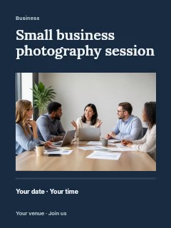 Small business photography session poster template · Title & photograph