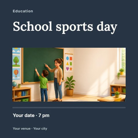 School sports day social media post template