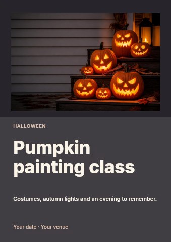 Pumpkin painting class flyer template