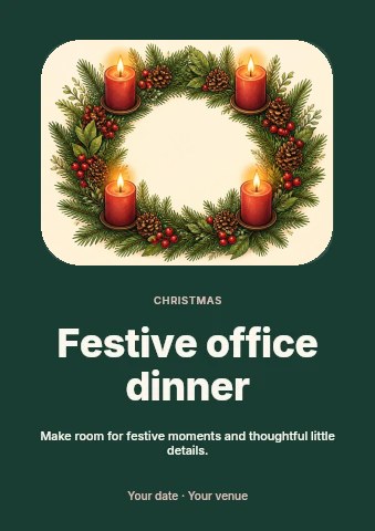 Festive office dinner flyer template