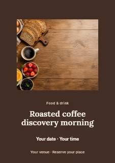 Roasted coffee discovery morning flyer template · Picture window