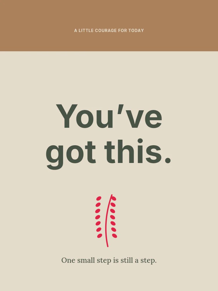 Round sprig with 7 leaf pairs in You’ve got this · Encouragement card