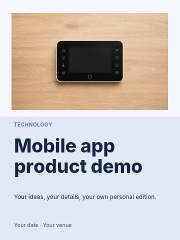 Mobile app product demo poster template
