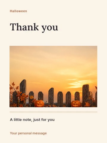 jack-o’-lantern pumpkins by rustic fence in Pumpkin carving workshop greeting card template