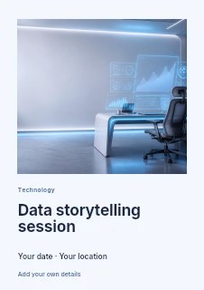 Data storytelling session flyer template · Gallery editorial