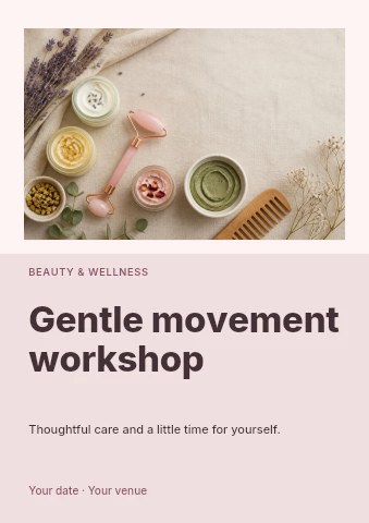 Gentle movement workshop flyer template