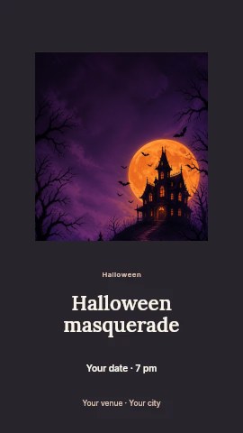 Halloween masquerade instagram story template