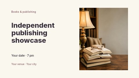 Independent publishing showcase banner template